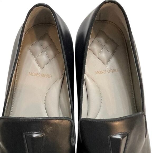 Moses Grace Italian Leather Slip-On Flats | Black | Size 41 | Luxury Designer - Picture 3 of 8